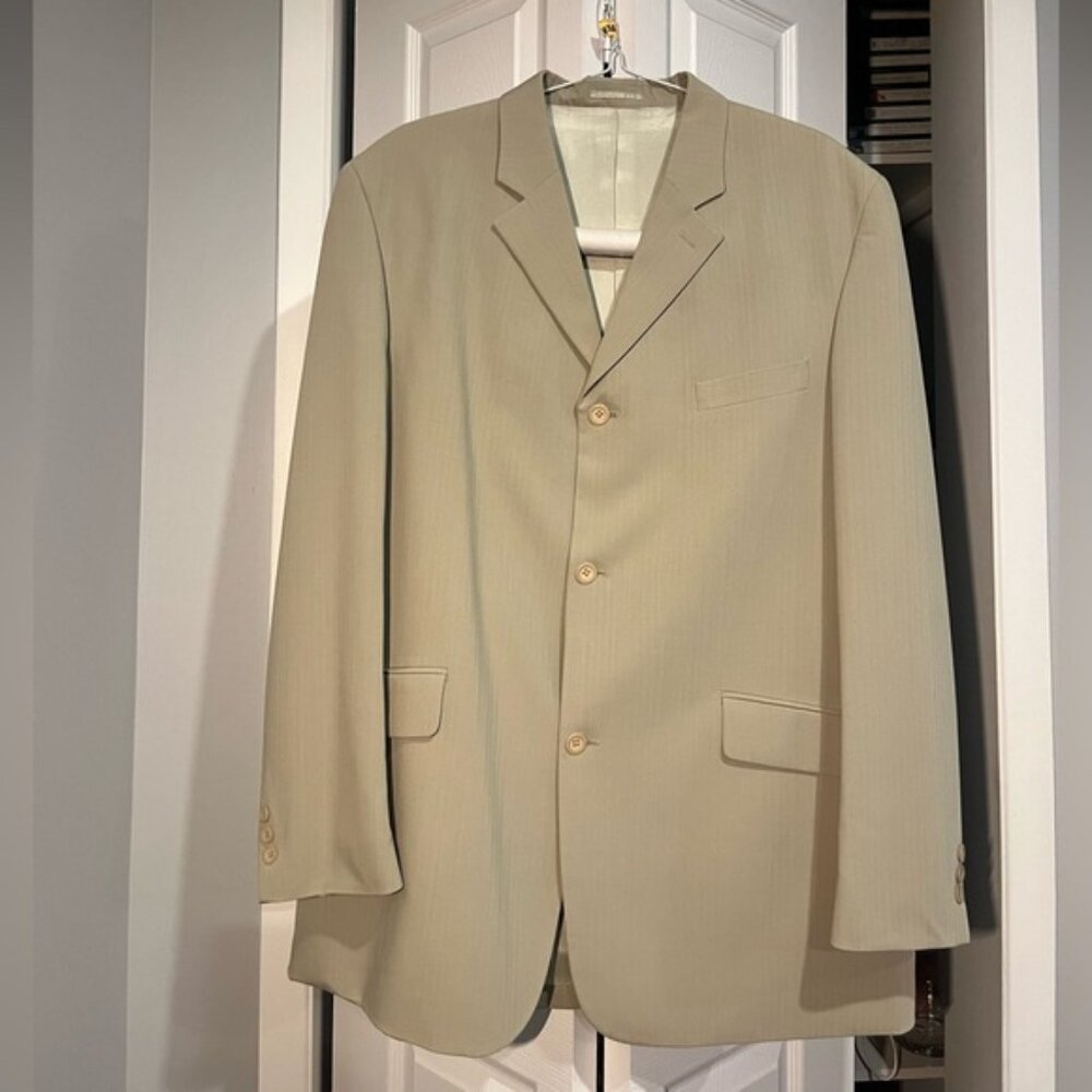 Mens Suit Set 44L 39L Jacket and Pants Wool Business Formal Wear
